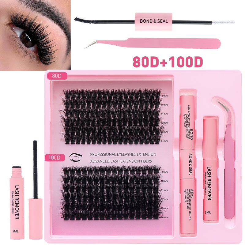 Juego de pestañas postizas segmentadas DIY 3040D100D, gran capacidad, rizadas, densas y desordenadas, de simulación._voghion.com