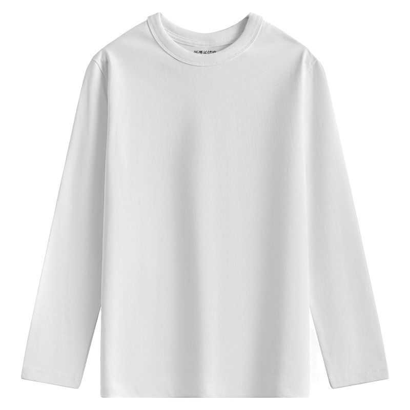 Maglietta a maniche lunghe unisex da uomo, in puro cotone Pima a fibra lunga, tinta unita, colore bianco, 2025d, leggera, con ammoniaca liquida, anni '50, Xinjiang_voghion.com