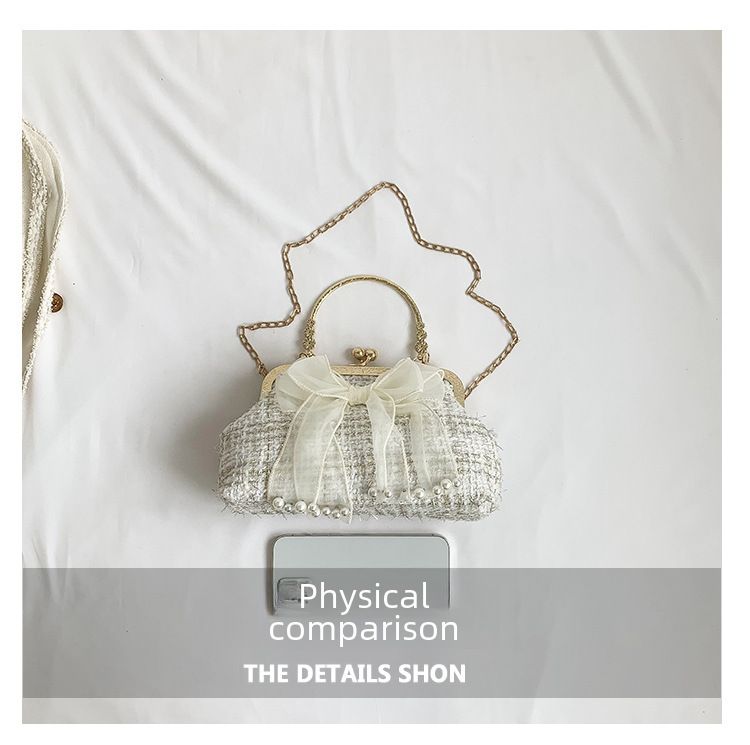 Women's simple gentle handbag 2023 spring and summer new style elegant shoulder messenger bag chain bag women's bag_voghion.com