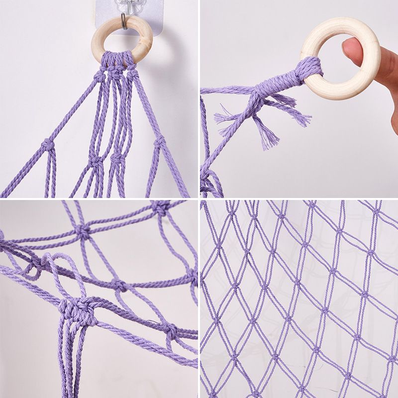 Hand-woven Children's Room Corner Hammock Bedroom Decoration Triangle Plush Toy Storage Net_voghion.com