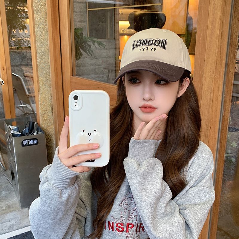 Lettera ricamata coreana Bambini Londra Quattro stagioni Mostra faccia Piccola visiera da baseball versatile Parasole Sport Lingua d'anatra_voghion.com