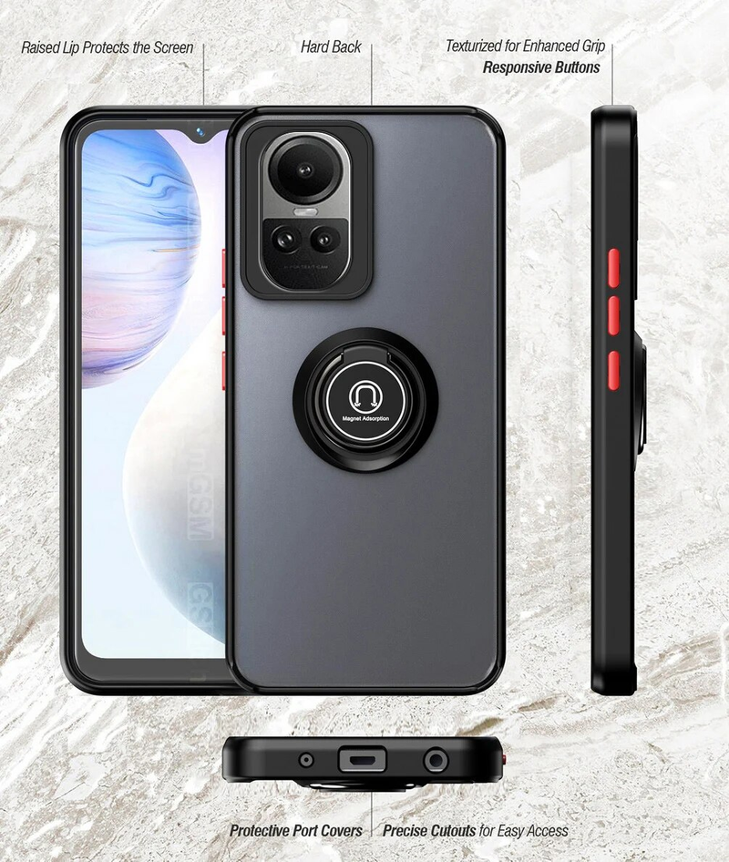 Rotatable bracket Phone case for 10 Reno10 9 Pro + Reno 8T 8 7Z 7 Lite 6 5 Ring Car Holder Cover_voghion.com