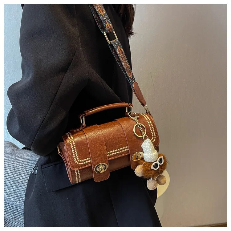 Mini Rtro Fmal Bags PU Lathr Fashion Cross Body Handbags With Advancd Sns Singl Shouldr Portabl Cylindr_voghion.com