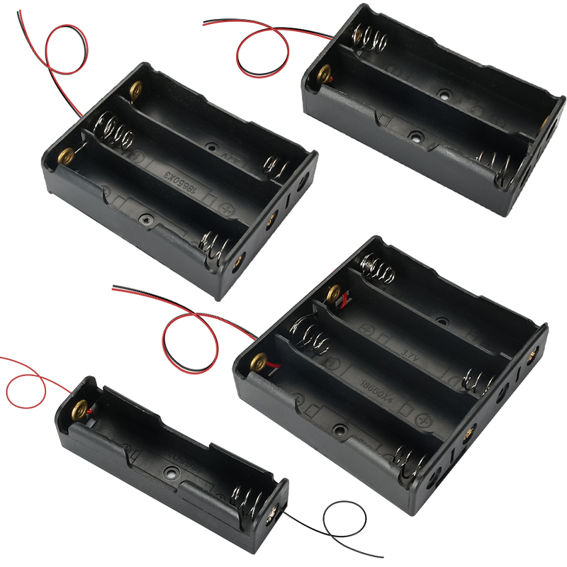 100PCS DIY ABS 1X 2X 3X 4X 18650 Battery Holder Case Storage Box 18650 Power Bank Cases With Wire Lead Hard Pin_voghion.com