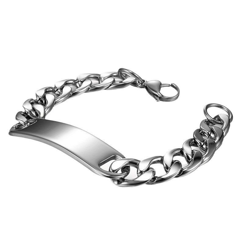 Bracciale curvo in acciaio inossidabile al titanio da uomo, stile Hip Hop cubano_voghion.com
