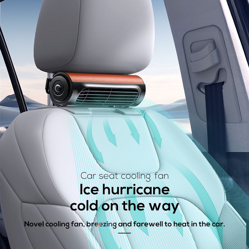 New Car Fan USB Plug In Car Rear Pillow 3-speed Adjustable Bladeless Fan_voghion.com