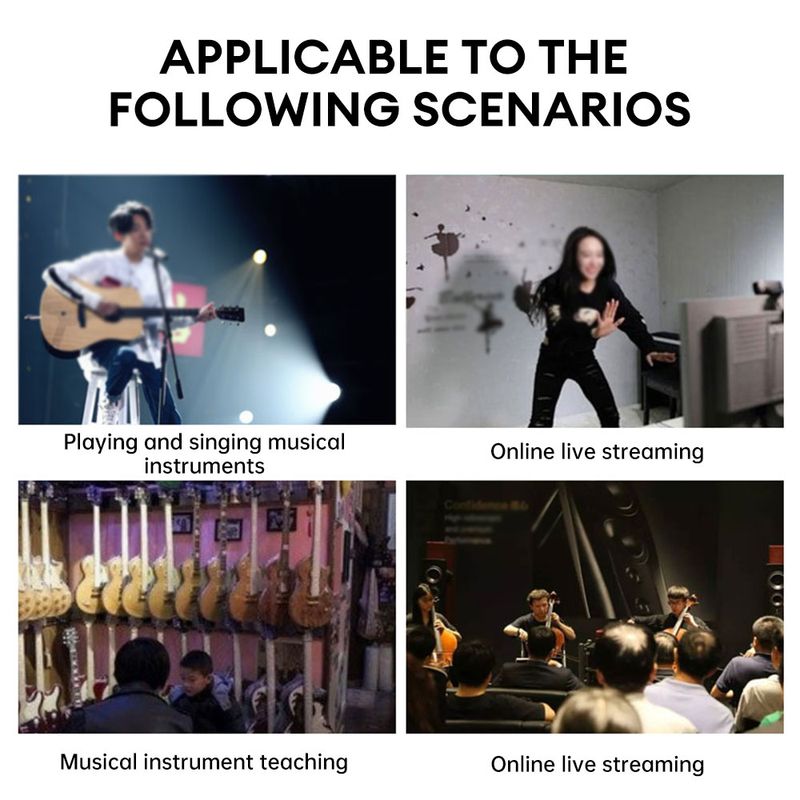 Wireless Musical Instrument Microphone Stage Performance Audio for Guitar Vio_voghion.com