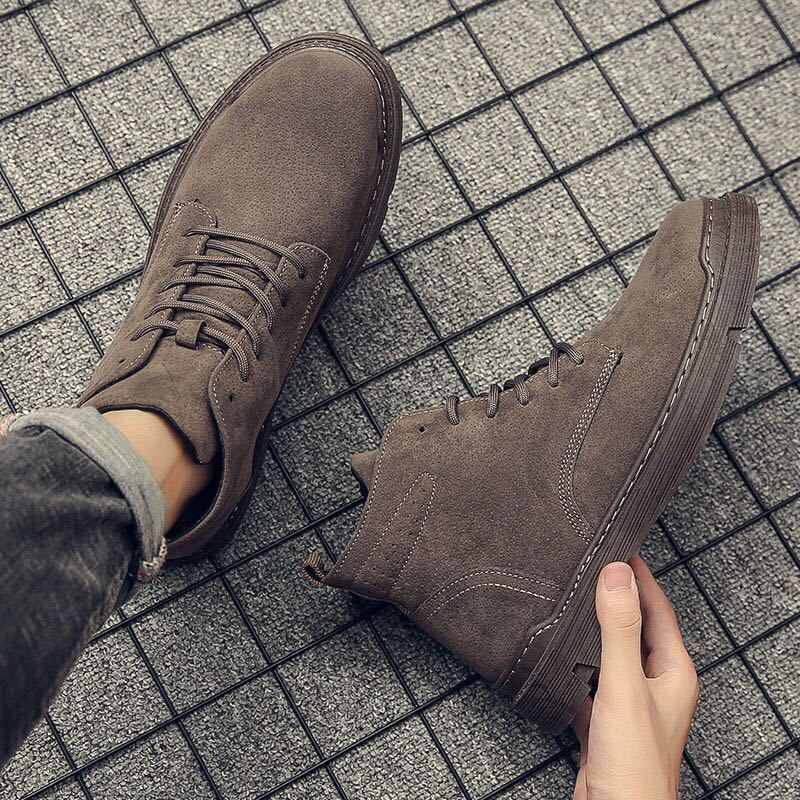 Spring and Autumn New Men's Martin Boots Casual Style Trendy Shoes Student Sports High-top Breathable_voghion.com