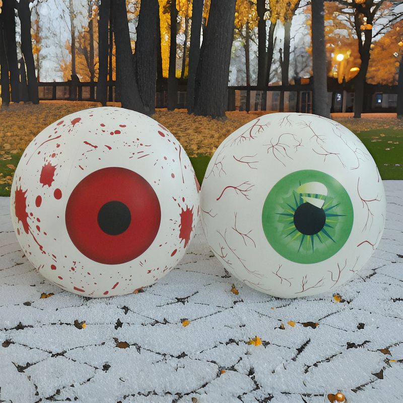 PVC Inflatable LED Eyeball, Halloween Glowing Ball Decoration With Bloodshot Effect, Horror Party Prop_voghion.com