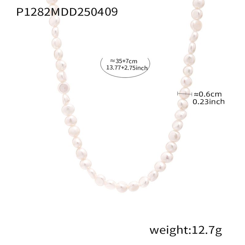 Women's Jewelry Elegant French Style Freshwater Pearl Necklace Handcrafted Beaded Luxury Choker For Women Texture Clavicle Chain Female Jewelry_voghion.com