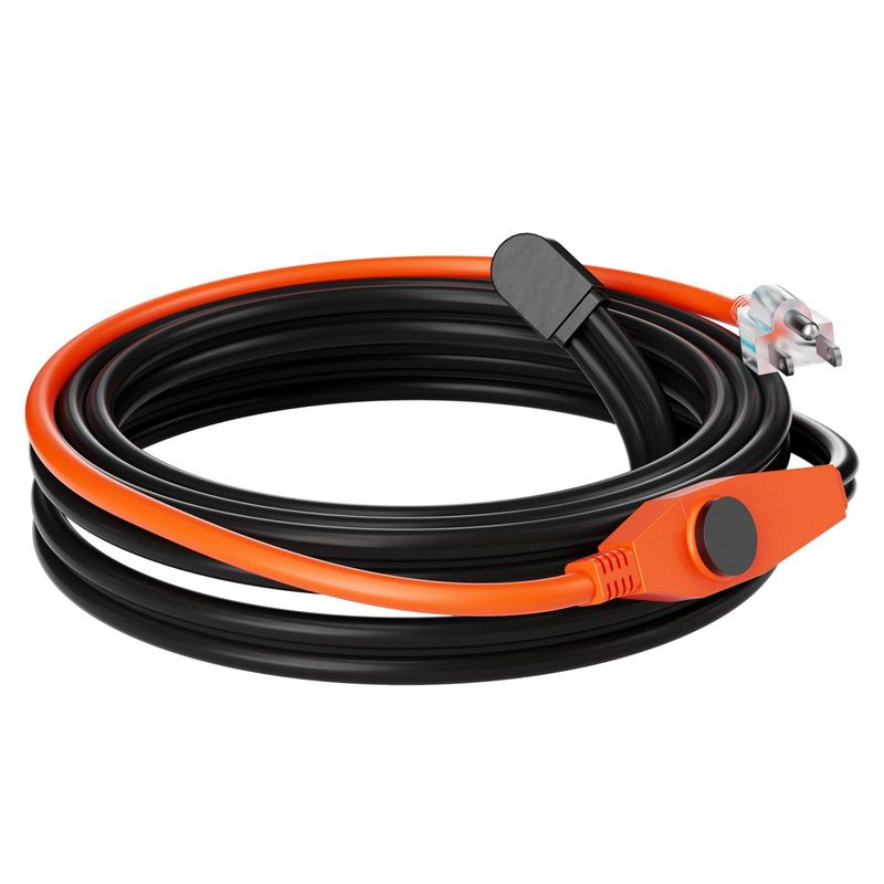 Pipe Heating Cable 24FT 7W/FT Heat Tape For Pipes With Built-in Thermostat_voghion.com