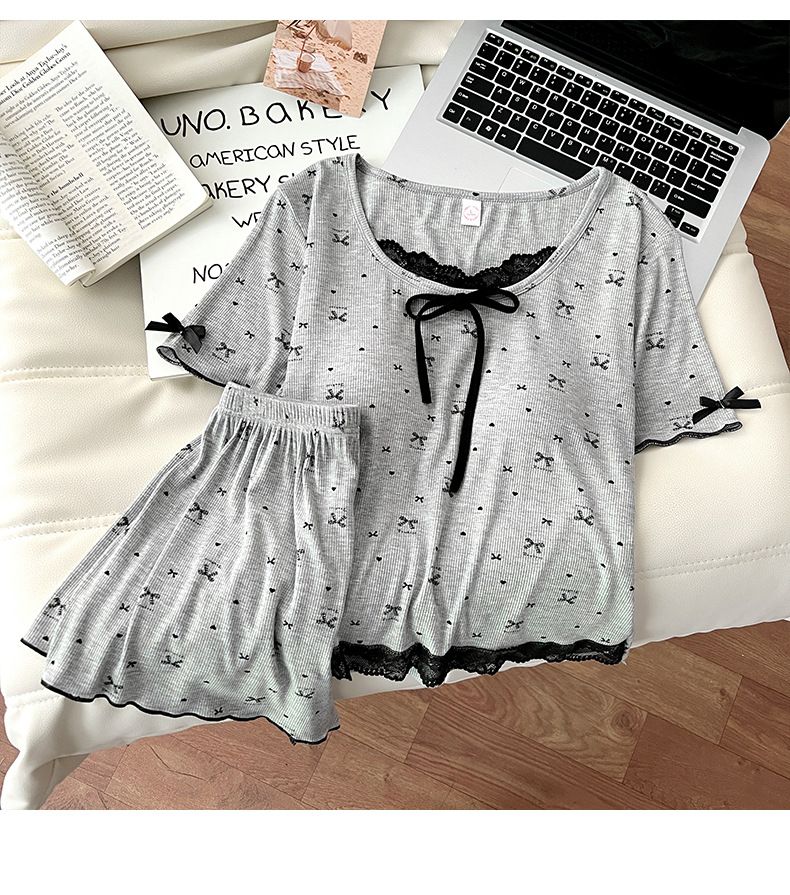 Pijama de verano de seda modal con sujetador incorporado, pantalones cortos sin mangas, estilo dulce y puro, ideal para el hogar y el aire libre._voghion.com