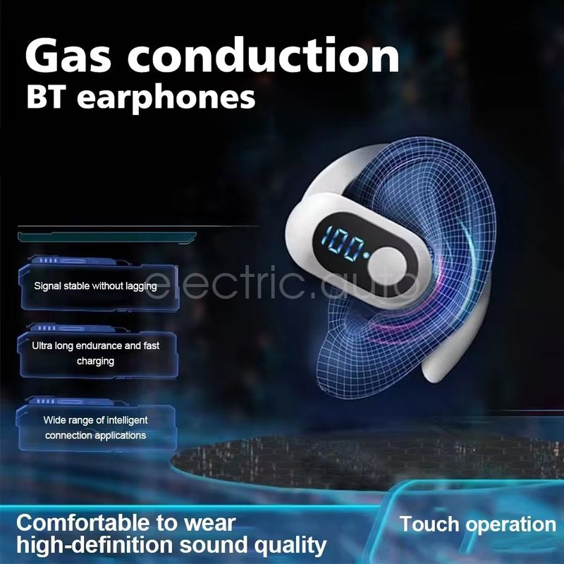 Bluetooth 5.4 Wireless Earbuds With Display Waterproof Ear Hook TWS Earphone US_voghion.com