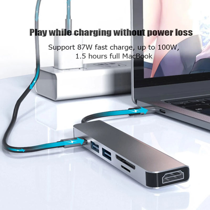 Mosible USB C Hub zu HDMI-kompatibler Rj45 VGA Adapter OTG Thunderbolt 3 Dock mit PD TF SD Jack3,5mm für MacBook Pro/Air M1 M2_voghion.com