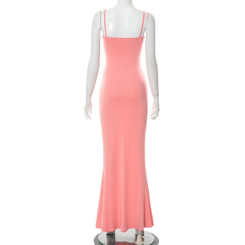 Women's room peach pure slimming peach hip strap long fishtail skirt_voghion.com