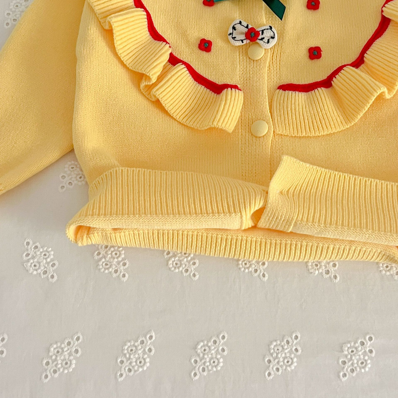 Kinder Pullover Neue Herbst/Winter Lange ärmeln Puppe Strickjacke Gestrickte Zwei Stück Rock Mädchen Nette Koreanische Ausgabe_voghion.com