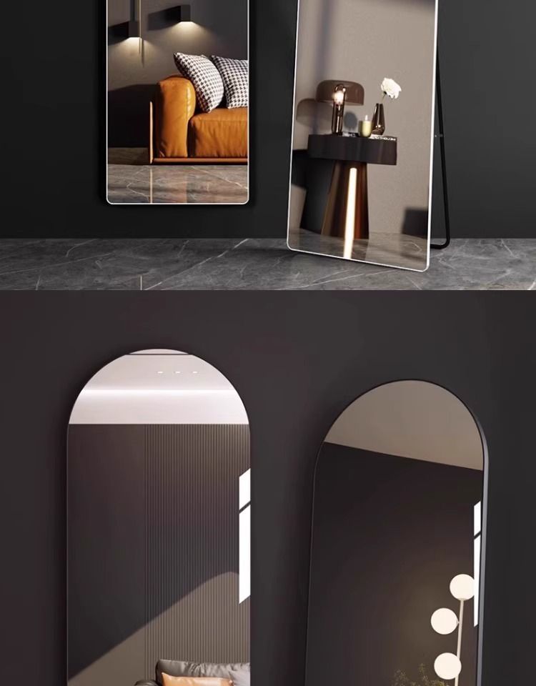 Espejo de lujo de alta gama, de cuerpo entero, para uso doméstico, de suelo, de pie, para peluquería, de pared, de alta definición._voghion.com