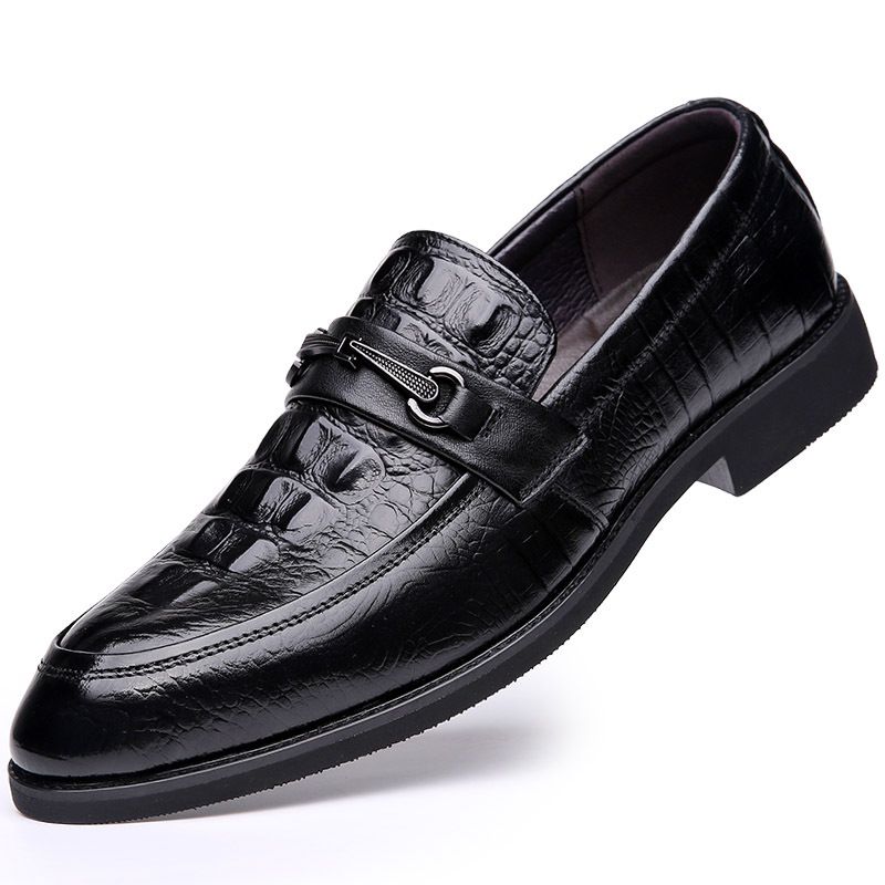 Suitable For All Seasons 2025 Autumn Cowhide Korean Style Small Size 36 Men's Pointed Breathable Business Formal Leather Shoes_voghion.com