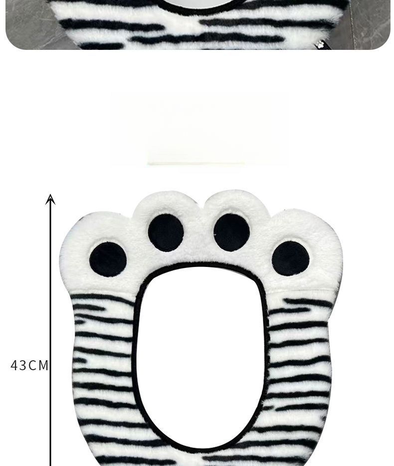 Cuscino per sedile WC universale a forma di zampa d'orso, con adesivo invernale, per quattro stagioni, addensato_voghion.com