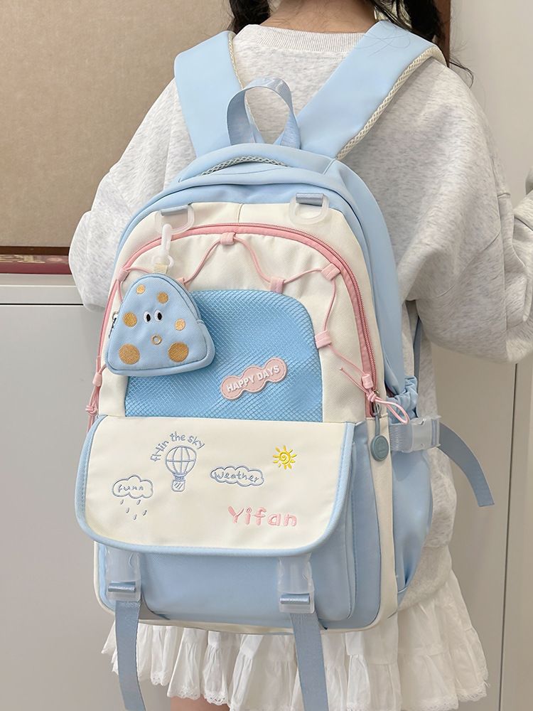 Dopamine Middle Girls Cute Elementary School Backpack Ins Niche Unique Large Capacity Double Shoulder Bag For Women_voghion.com