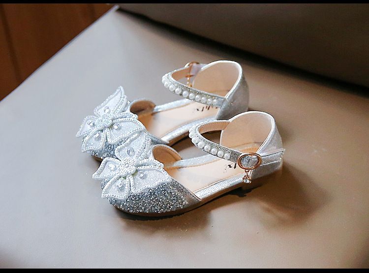 2025 Spring Cross Border New Bow Pearl Sandals Children's Single Shoes High Value Princess Shoes Girls' Small Leather Shoes_voghion.com