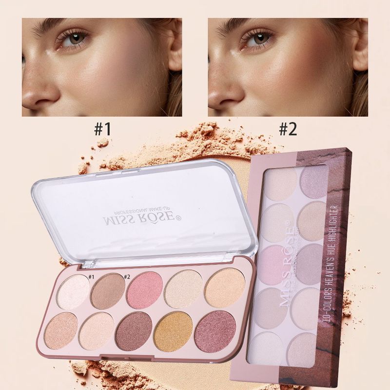 MISSROSE Natural Brightening Rouge Blush Palette Facial Contouring Pearlescent Fine Glitter Highlighter One Piece Palette Makeup_voghion.com