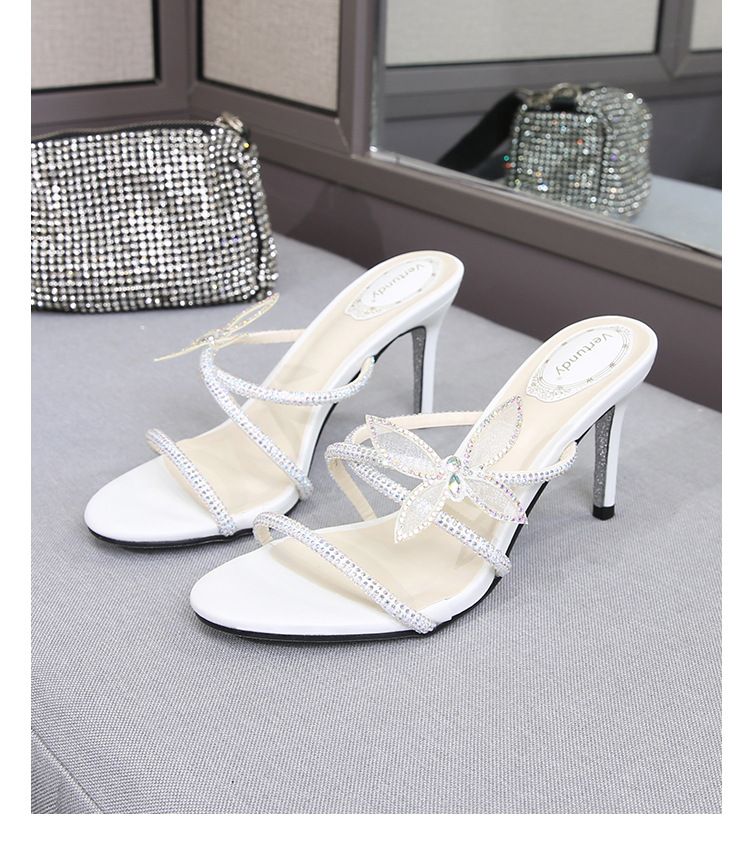 Neu Sandalen frauen linie mit strass bogen sexy große größe high heels stiletto_voghion.com