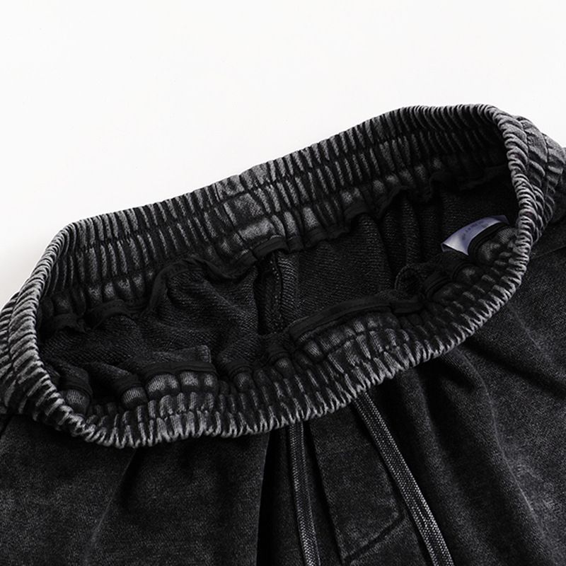 Vintage Washed Herren-Jogginghose im Retro-Stil mit entspannter Passform und elastischen Bündchen, lässige Jogginghose aus Baumwolle für den Alltag_voghion.com