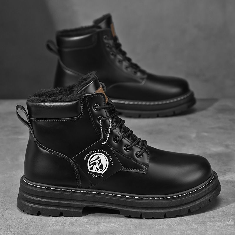 Martin 2025 Autunno Nuovo foderato in pile ispessito all'aperto lavoro stile britannico stivali gialli scarpe da uomo_voghion.com