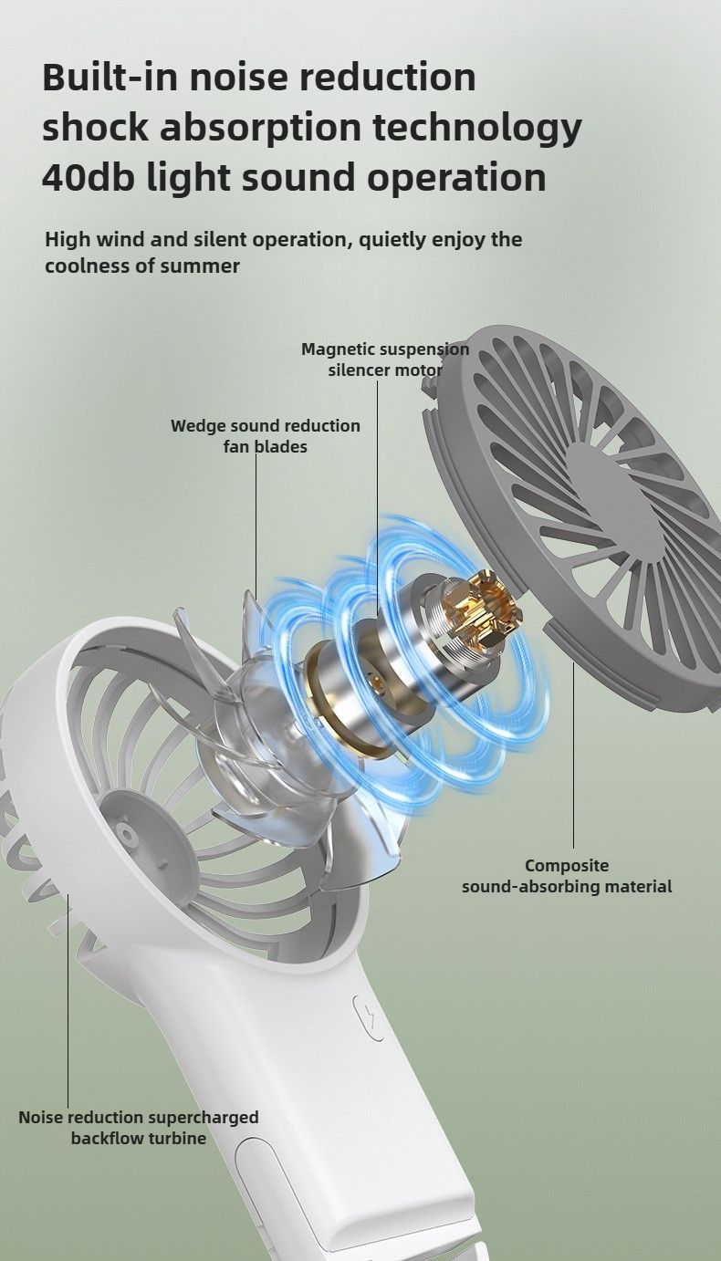 Faltbarer, über USB wiederaufladbarer Mini-Handventilator mit Cartoon-Design und Haken für Bergsteigen, Outdoor, Zuhause und Büro_voghion.com