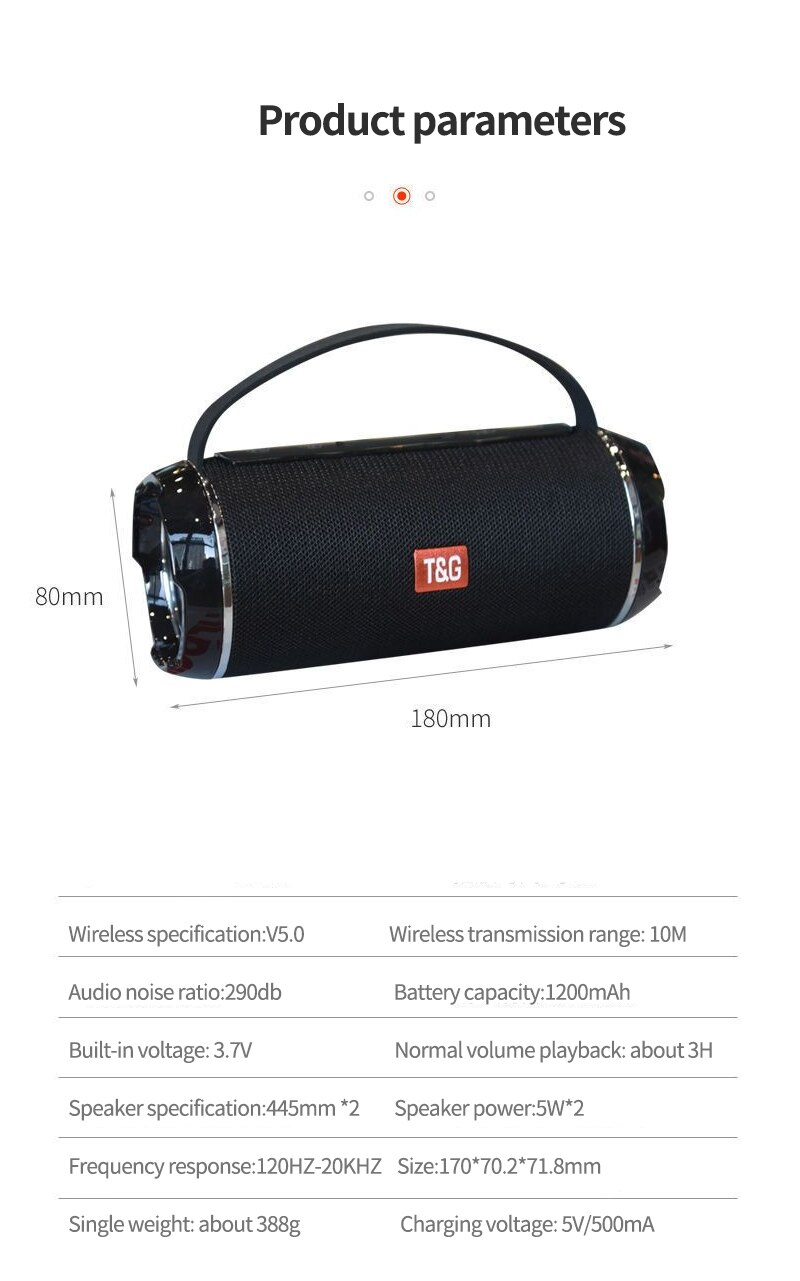 Wireless TG116C Bluetooth Speaker Outdoor Hands Free Call Portable Stereo Cloth Portable TWS Bluetooth Speaker_voghion.com