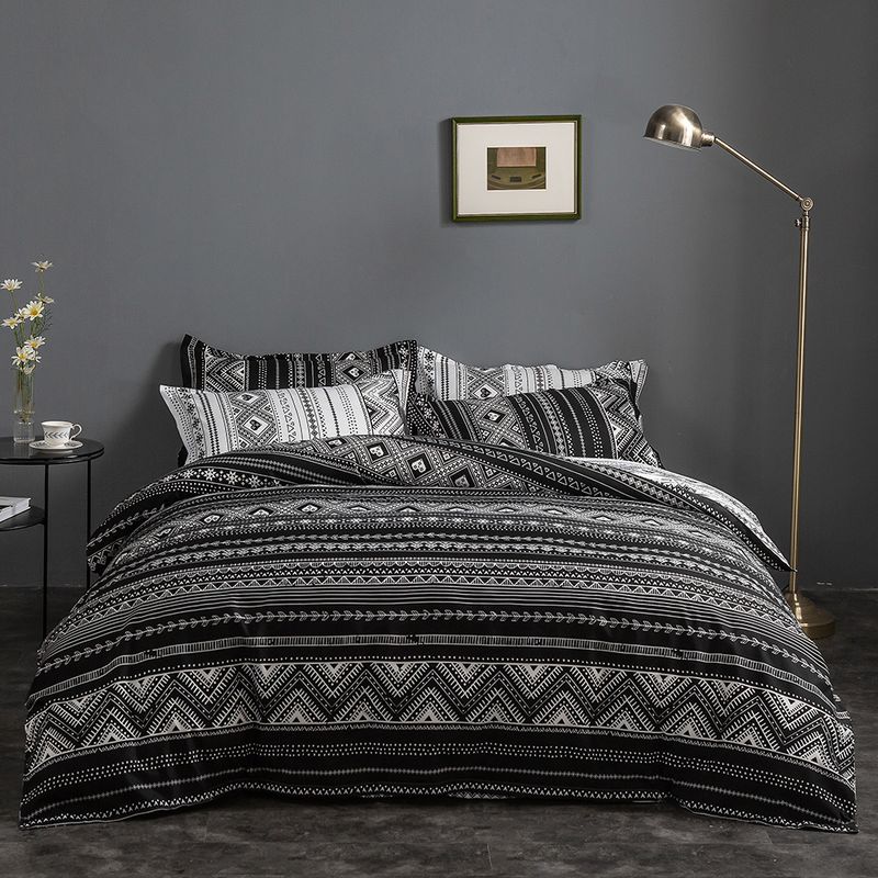 Bohemian Style Soft Material Three Piece Bedding Set Quilt Cover Duvet Cover Pillowcase_voghion.com