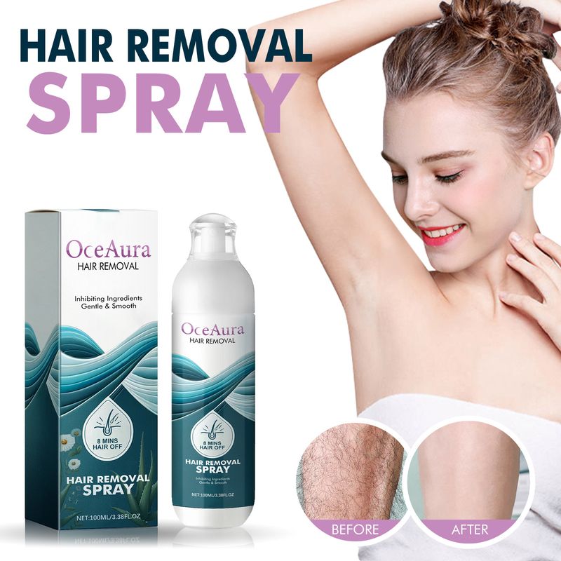 Spray OCEAURA pour poils des aisselles et des jambes, température des mains et nettoyage de la peau non irritant, épilation_voghion.com