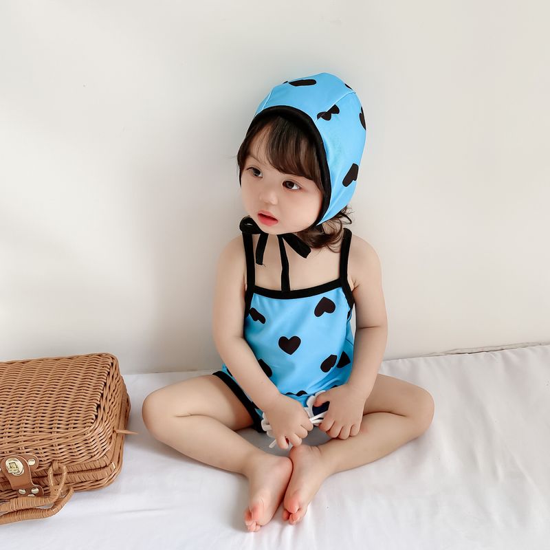 Maillot de bain une pièce pour bébé fille, mignon, triangle, escalade, nouvelle collection coréenne chinoise chic 2024_voghion.com