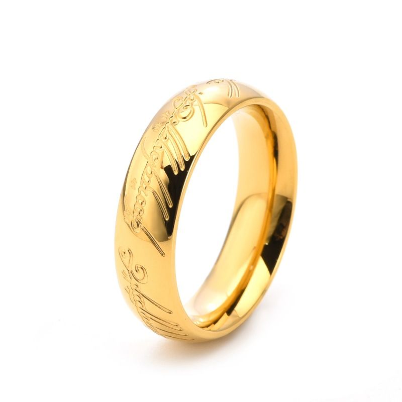 Anello da uomo in stile celebrità, con sfera curva interna ed esterna in acciaio al titanio, con lettere della Scrittura, resistente allo sbiadimento_voghion.com