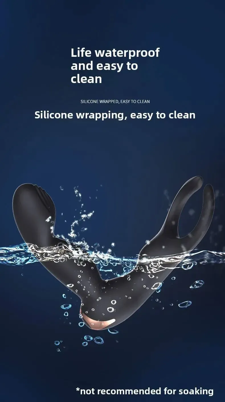 Masturbatore anale con doppia vibrazione e telecomando senza fili, vibratore, massaggiatore per prostata e glutei, articoli per adulti per uomini._voghion.com