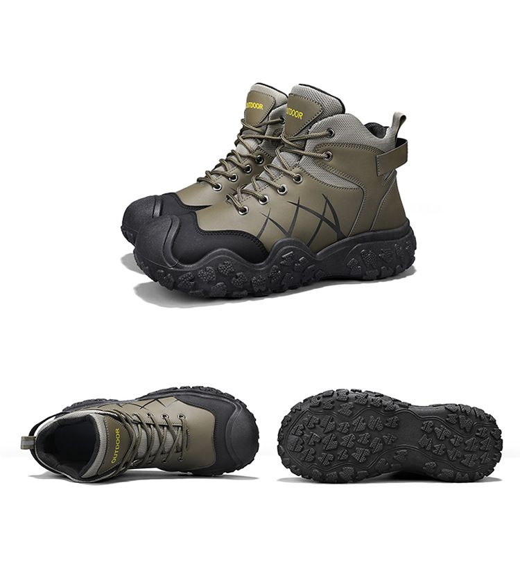 Herren Freizeitschuhe aus Leder, Chukka-Stiefeletten, handgefertigt, modische Schuhe, rutschfest, atmungsaktiv, bequem, mittelhoch, zum Autofahren, Gehen im Freien_voghion.com