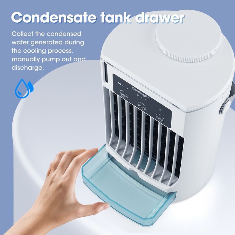 Explosives Desktop Cooler Office Mute Humidification Spray Electric USB Mini Air Conditioner Fan_voghion.com