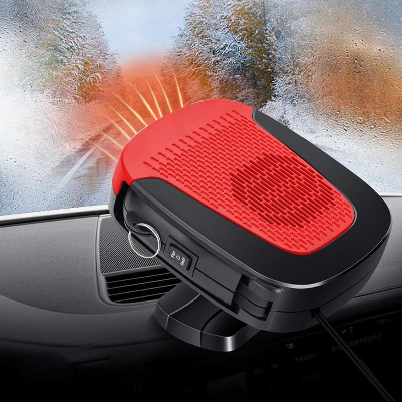 Kiireks kütmiseks 12 V kaasaskantav aknakütteseade, pistikupessa ühendatav 2-ühes kütte-/jahutusventilaator, auto sulatusseade_voghion.com