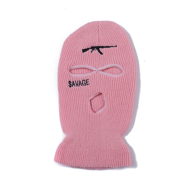 Trendy Knit Beanie With Rifle Print - Warm, Windproof, And Neck-Protecting Unisex Hat For Skiing, Cycling, And Outdoor Activities Ski And Cycling Hat_voghion.com