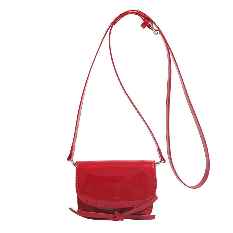 Stile coreano semplice e squisito, piccolo, per donne, in pelle verniciata, alla moda, mini fiocco._voghion.com