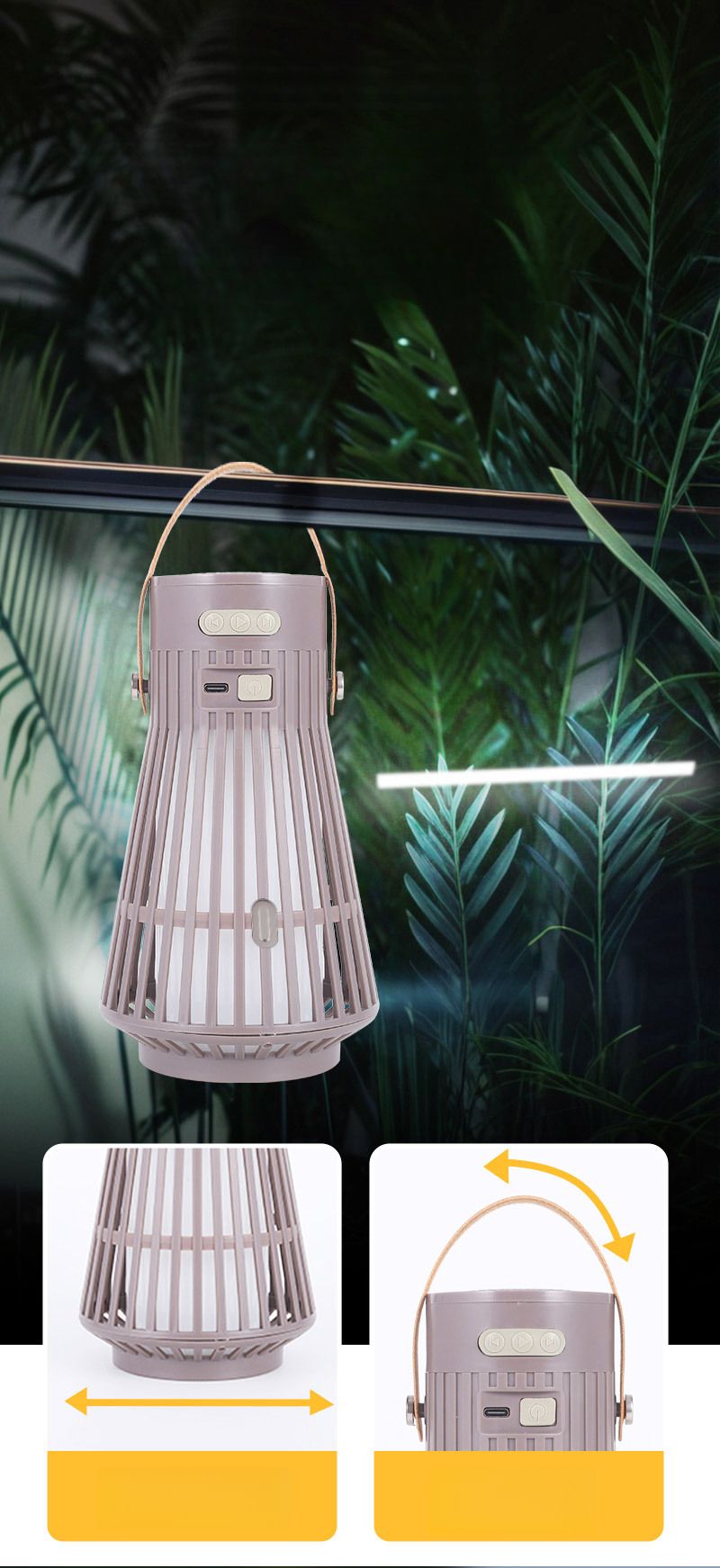 Outdoor Multifunctional LED Portable Atmosphere Bluetooth Speaker Flame Camping Light_voghion.com