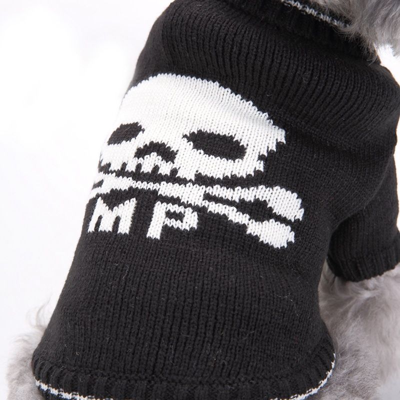 Czaszka Halloween Sweter dla zwierząt domowych Strój dla zwierząt domowych Ubrania dla psów Sweter Ubrania dla dużych psów_voghion.com