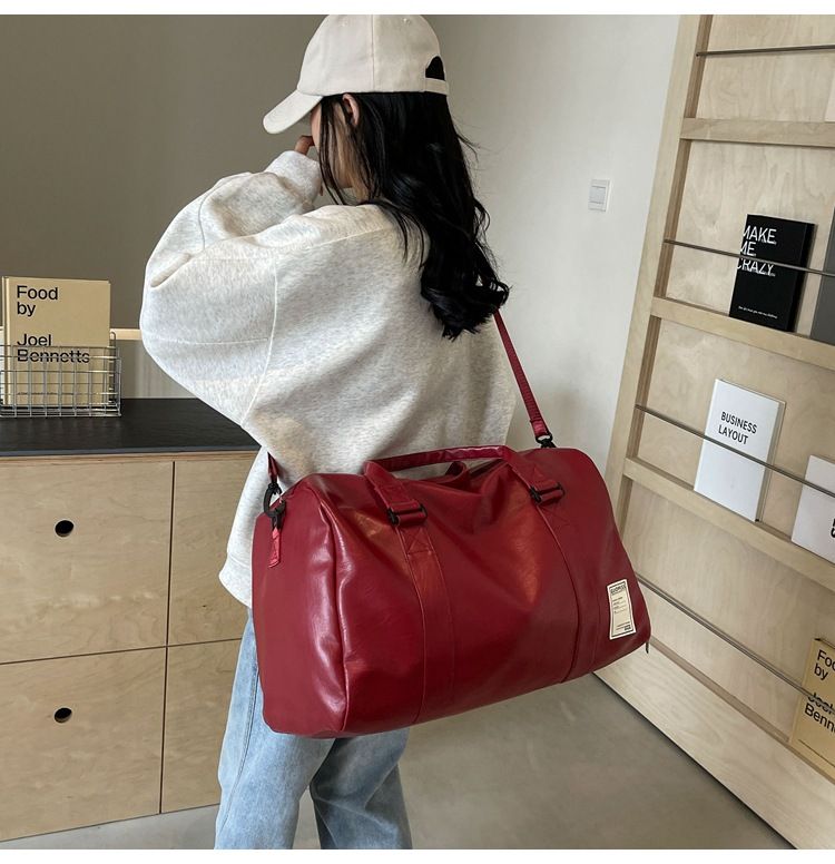 Borse da uomo Borsa da viaggio in pelle per uomo con separazione tra asciutto e bagnato, borsa da viaggio d'affari di grande capacità, borsa a tracolla in morbida pelle testurizzata, retrò_voghion.com