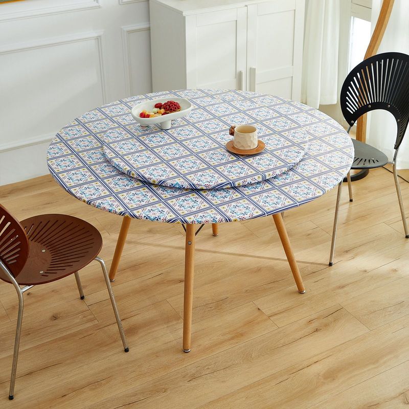 Premium PVC Round Tablecloth – Waterproof, Oilproof & Stain-Resistant For Dining, Wedding & Outdoor Use (Multiple Sizes & Patterns)_voghion.com