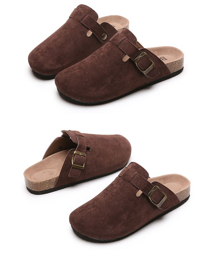 Baotou Frauen Liebhaber Kork Große Caligae Casual Halb Hausschuhe Faule Schuhe Mode_voghion.com