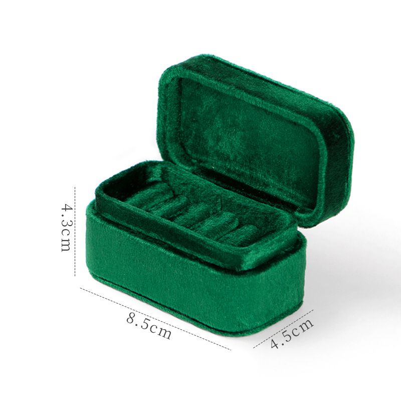 Caixa de armazenamento de anel compacta portátil de veludo premium, mini requintada de alta qualidade_voghion.com