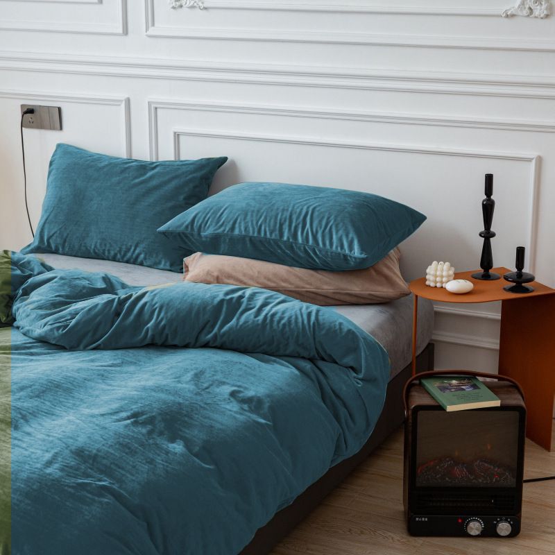 Home Textile Crystal Velvet Quilt Cover Three Piece Set Spot Bedding Full Size_voghion.com