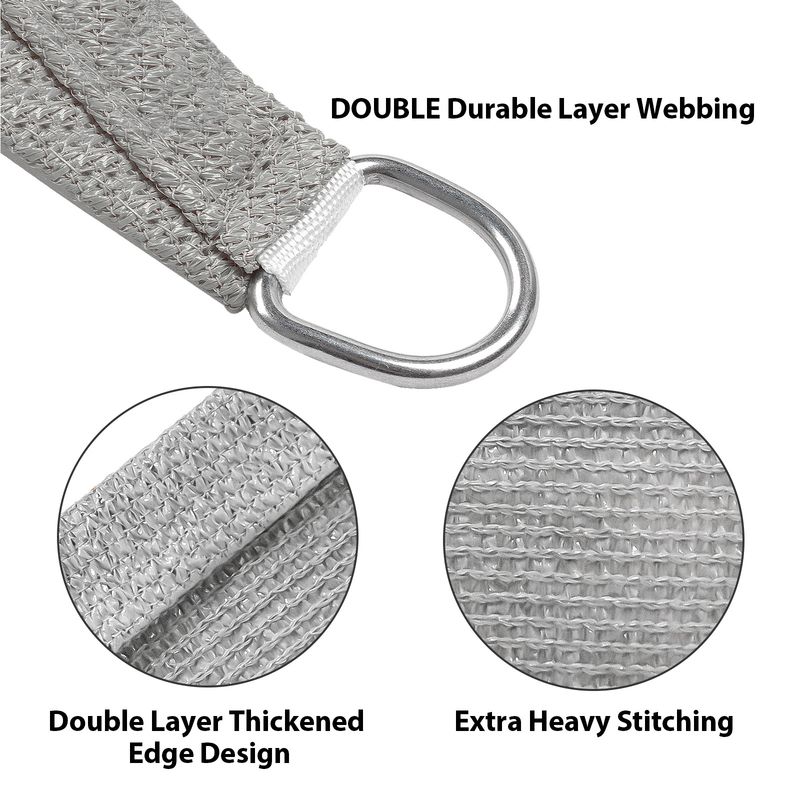 Artpuch Custom Size Light Gray Sun Shade Sail Triangle Canopy 185 GSM Durable Fabric UV Block Awning for Outdoor Patio Garden Backyard (Customized Ava_voghion.com