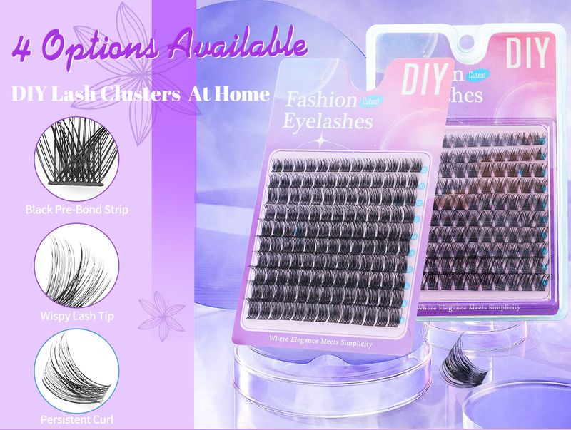 Dense & Natural DIY Cluster Lashes - Segmented Single - Cluster False Eyelashes, Easy To Apply_voghion.com